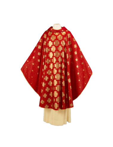 Chasuble in wool decorated with crosses