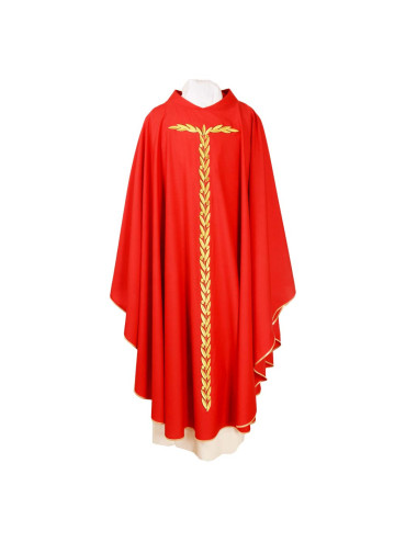 Chasuble made in pure wool decorated with olive twigs