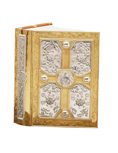 Book cover made in brass with floral motifs