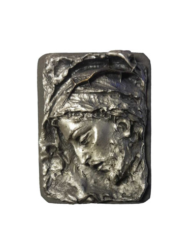 Icon with the face of Christ made in silver plated brass