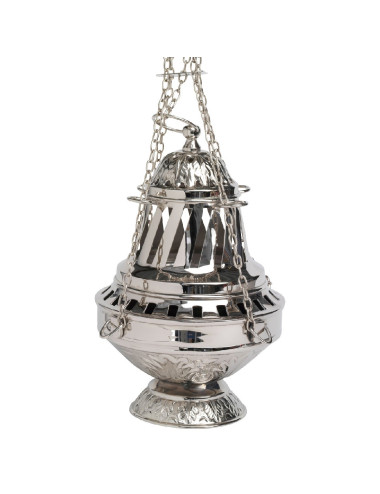 Censer made in nikel silverplated brass with leafs design