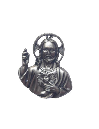 Relief of the Sacred Heart for the door made in brass
