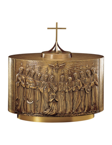 Tabernacle made in brass with image of Pentecost