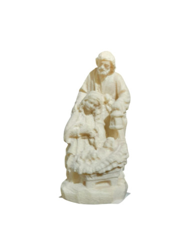 Mini Holy Family made in wood carving