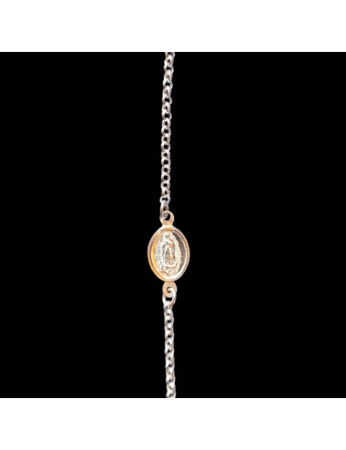 Pulsera Virgen de Guadalupe realizada en plata de ley