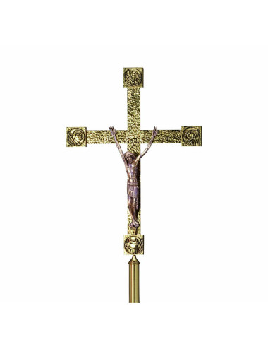 Processional Cross in brass Four Evangelists