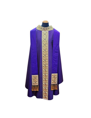 Chasuble on sale made in purple silk with braid