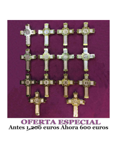 Stations of the Cross made in wood and brass