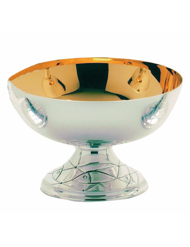 Open Ciborium modern style in silver plated brass