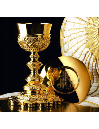 Baroque Chalice and Paten deep relief