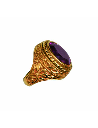 Anillo de Obispo plata cincelado y piedra