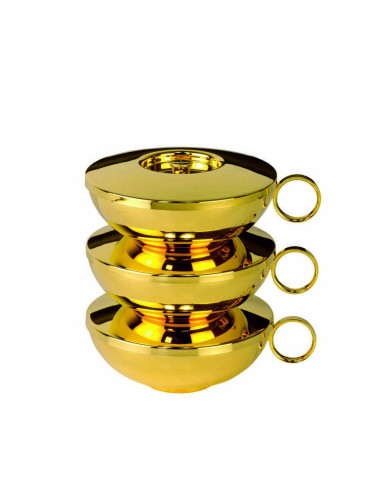 Classic style stacking Ciborium made in gold plated brass