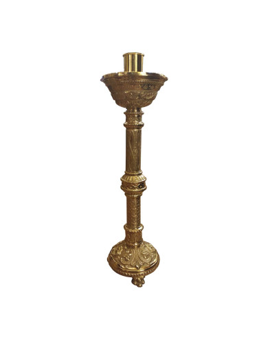 Candlestick made in brass decorated with floral motifs