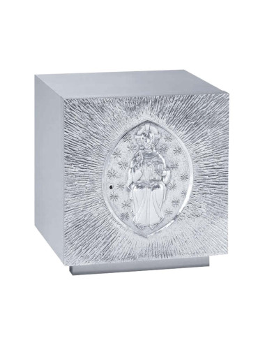 Tabernacle made in silver plated brass with pantocrator image