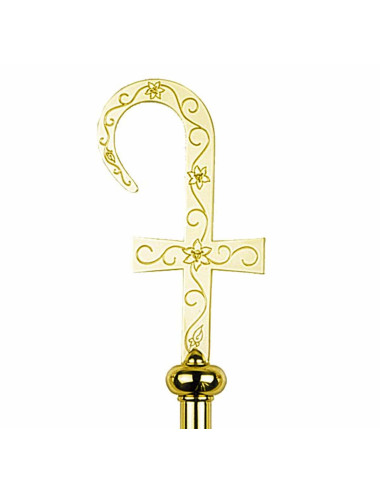 Bishop's Crozier brass with Flower of Passion