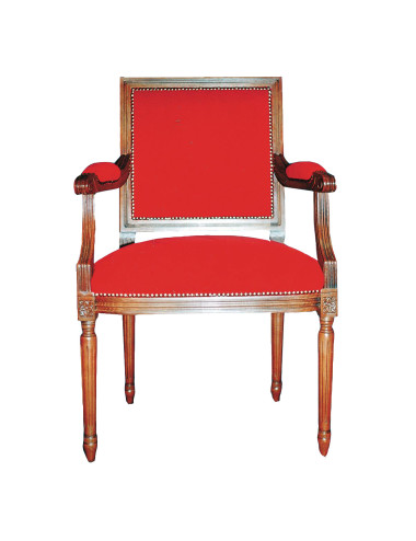 Central see chair made in wood and velvet