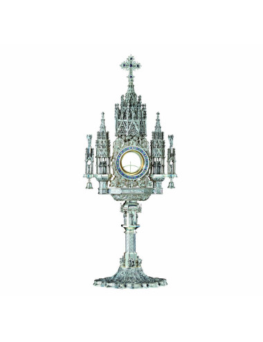 Gothic Monstrance sterling silver Apostles and Evangelists