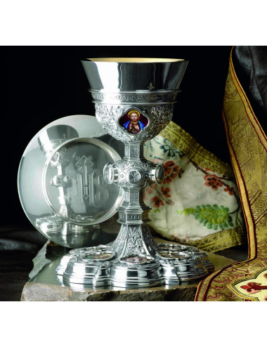 Gothic Chalice and Paten fire enamels