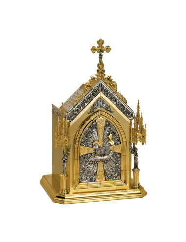 Tabernacle with lamb and seven seals motifs made in brass