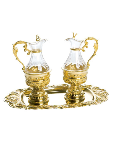 Baroque style Cruet Set made in brass or sterling silver
