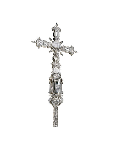 Plateresque Processional cross made in brass or sterling silver