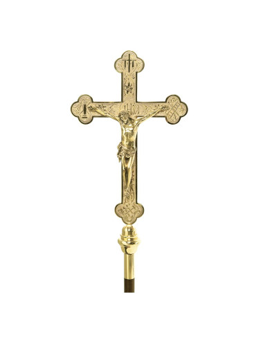Classic style processional cross with symbols of the Pasion