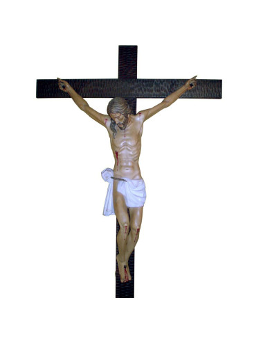 Cristo Crucificado talla madera abedul