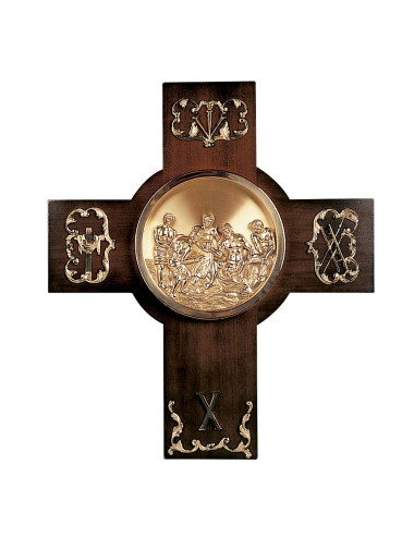 Vía Crucis clásico madera y bronce