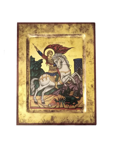 Icono griego San Jorge pintado a mano