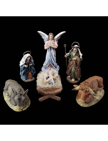 Murcial style Nativity set made in mud and fabric aries