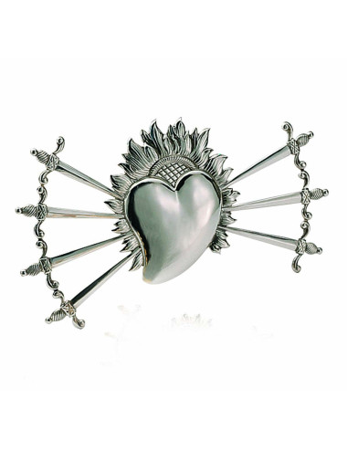 Heart with seven swords made in brass