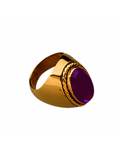 Bishop's Ring with amethyst surrounded by a cord